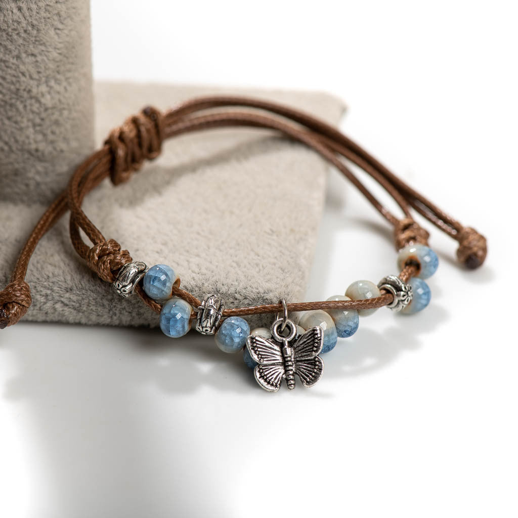 Vintage Butterfly Ceramic Bracelet For Women