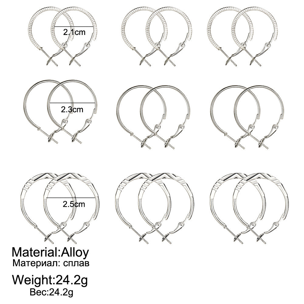 Korean Retro Earrings Set Fashion Ear Ring 9 Pairs Combination Set Ear Rings